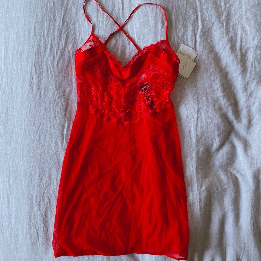 La Perla Red Slip Dress